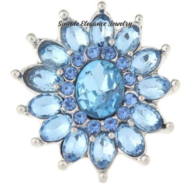 Large Rhinestone Snap Charm 22mm for Snap Charm Jewelry - Blue - Snap Jewelry