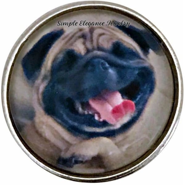 Licking Pug Dog Snap 20mm for Snap Charm Jewelry - Snap Jewelry