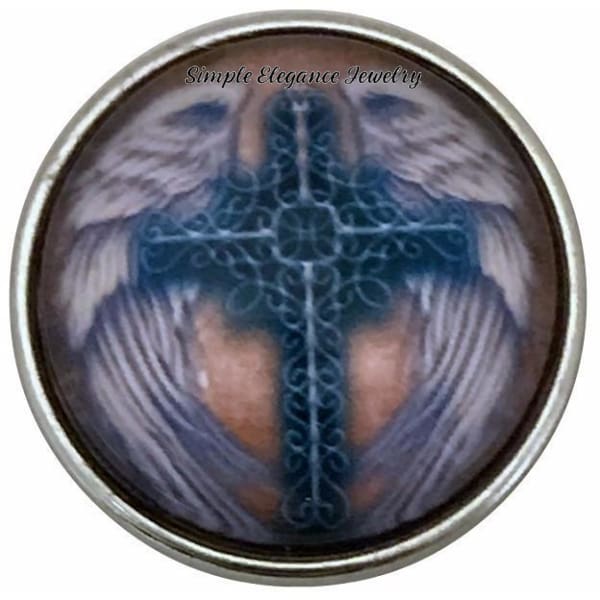 Light Brown Wing Cross Snap Charm 20mm for Snap Jewelry - Snap Jewelry