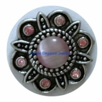 Light Pink Metal Flower Snap 20mm for Snap Jewelry - Snap Jewelry