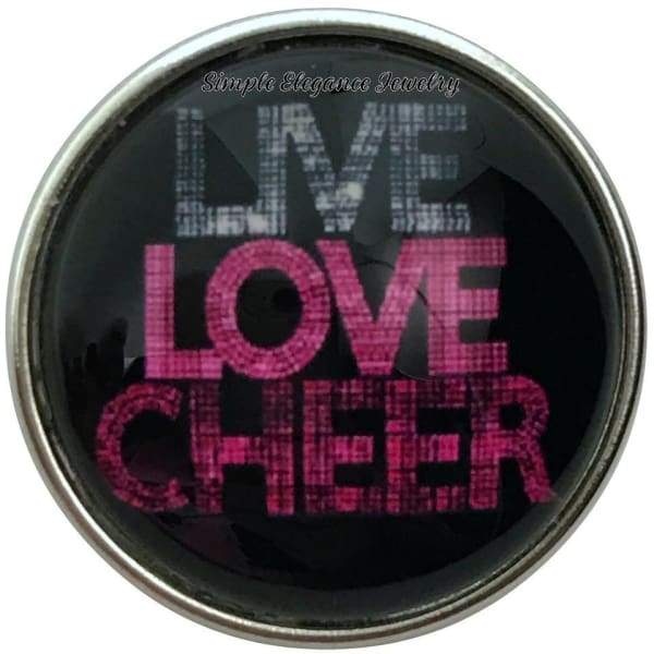Live Love Cheer Snap Charm 20mm - Snap Jewelry