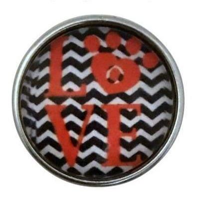 Love Chevron Paw Snap Charm 20mm for Snap Jewelry - Snap Jewelry