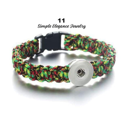 Macrame Cord Single Snap Bracelet 20mm Snap - 11 - Snap Jewelry