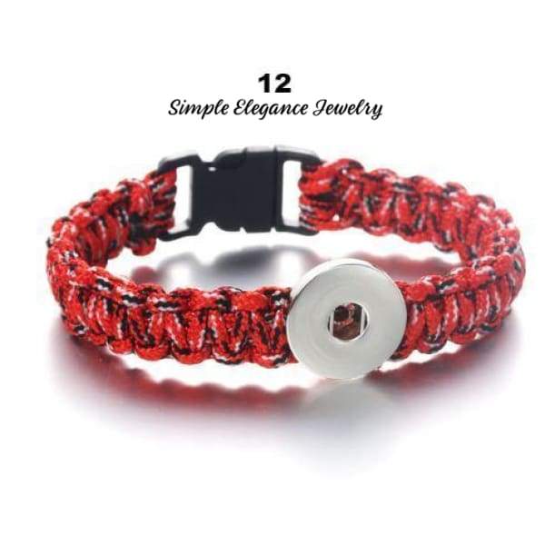 Macrame Cord Single Snap Bracelet 20mm Snap - 12 - Snap Jewelry