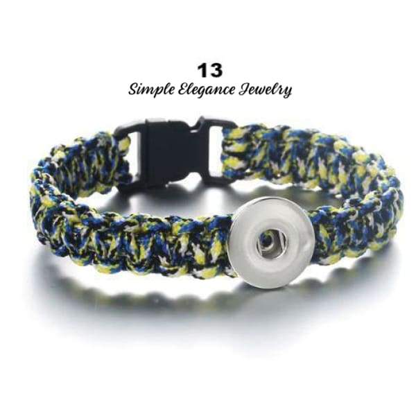 Macrame Cord Single Snap Bracelet 20mm Snap - 13 - Snap Jewelry
