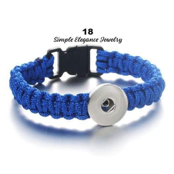Macrame Cord Single Snap Bracelet 20mm Snap - 18 - Snap Jewelry