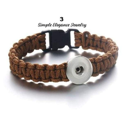 Macrame Cord Single Snap Bracelet 20mm Snap - 3 - Snap Jewelry