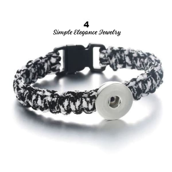 Macrame Cord Single Snap Bracelet 20mm Snap - 4 - Snap Jewelry