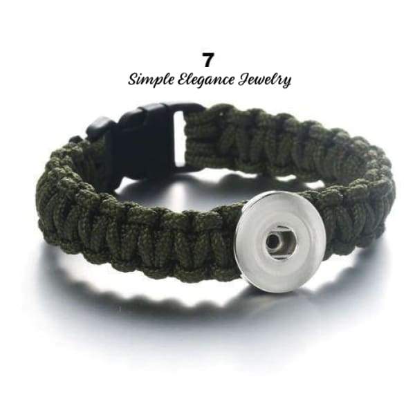 Macrame Cord Single Snap Bracelet 20mm Snap - 7 - Snap Jewelry