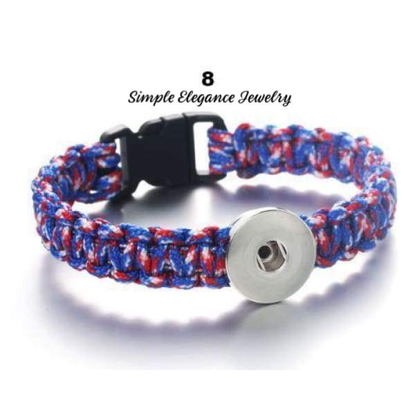 Macrame Cord Single Snap Bracelet 20mm Snap - 8 - Snap Jewelry