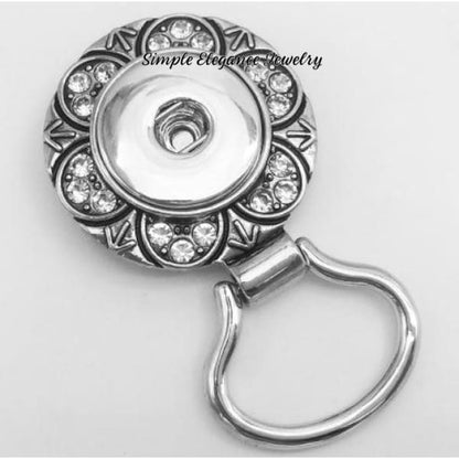 Magnetic Badge-Eye Glass Holder 18-20mm Snaps - Rhinestone Flower - Snap Jewelry