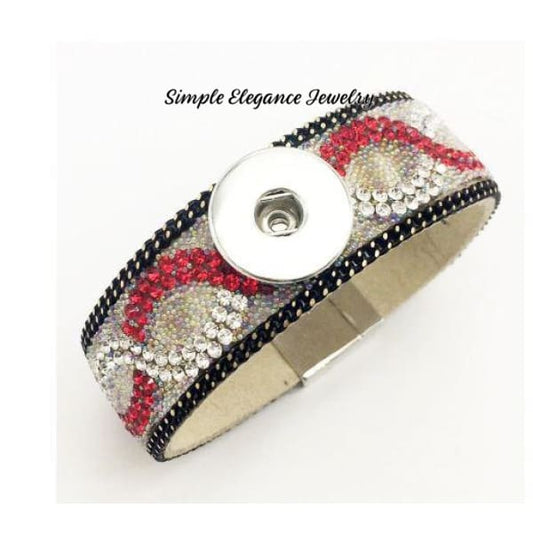 Magnetic Rhinestone Felt Snap Bracelet 20mm - Snap Jewelry