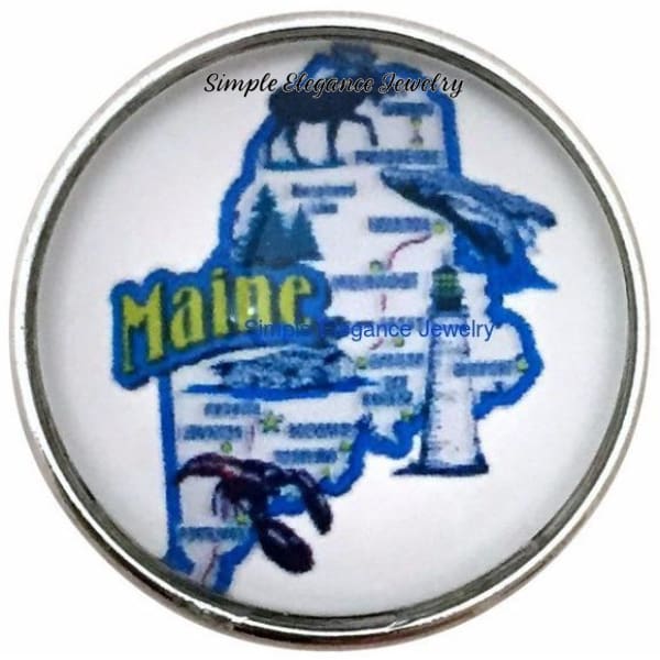 Maine State Snap 20mm for Snap Charm Jewelry - Snap Jewelry