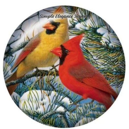Male and Female Cardinal Snap Charm 20mm - Snap Jewelry