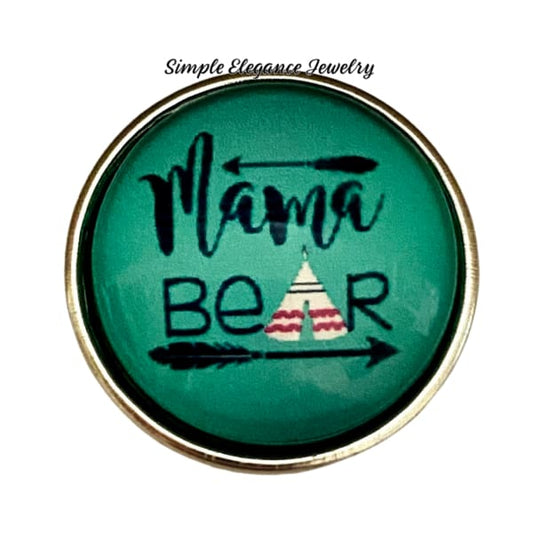 Mama Bear Turquoise Snap Charm - Snap Jewelry