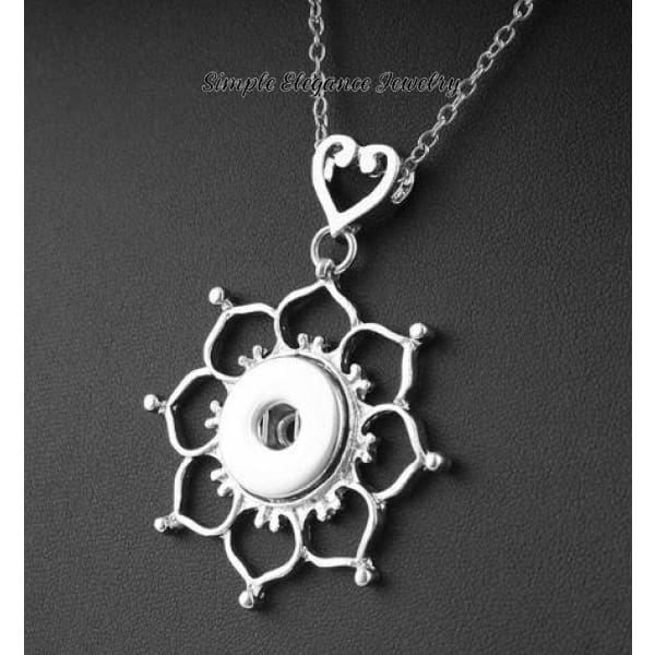 Mandala Flower Necklace 20mm Snaps - Snap Jewelry