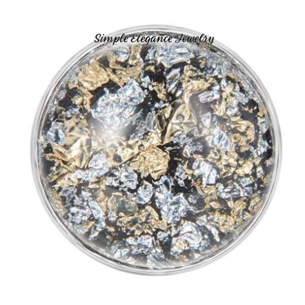 Marbled Acrylic Snap Charm 20mm for Snap Charm Jewelry (Several Colors to Choose From) - Black - Snap Jewelry