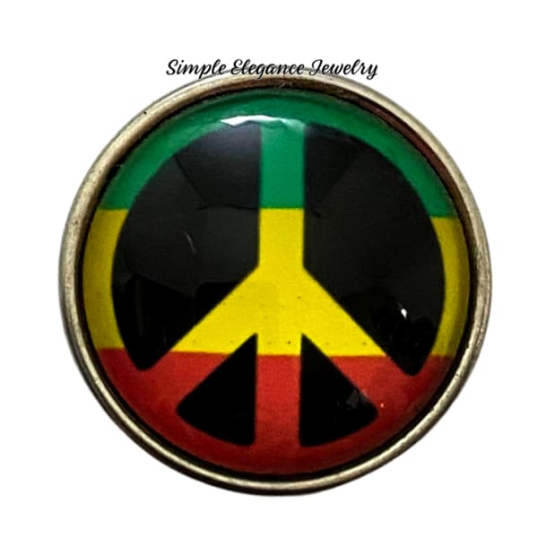 Marley Peace Sign Snap 20mm - Snap Jewelry