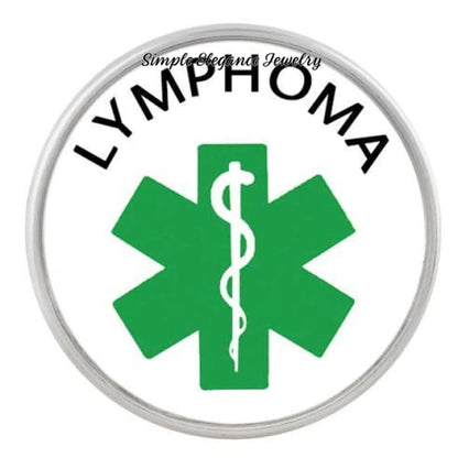 Medical Alert Snap Charms 20mm for Snap Jewelry - Lymphoma - Snap Jewelry