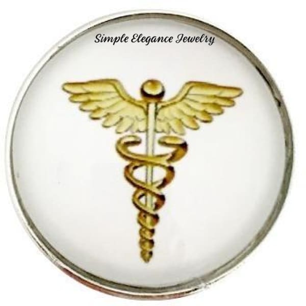 Medical Caduceus Snap Charm 20mm for Snap Jewelry - Snap Jewelry