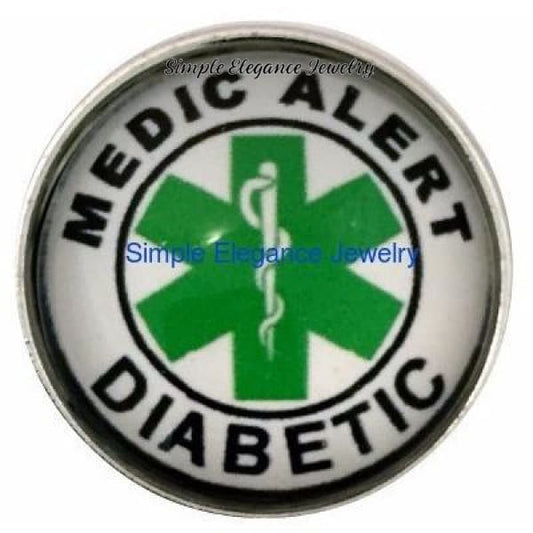 Medicial Alert Diabetic Snap 20mm for Snap Charm Jewelry - Snap Jewelry