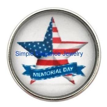 Memorial Day Snap Charm 20mm for Snap Jewelry - Snap Jewelry