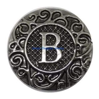 Metal Alphabet Snap A-Z 18mm - B - Snap Jewelry