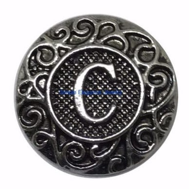 Metal Alphabet Snap A-Z 18mm - C - Snap Jewelry