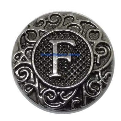 Metal Alphabet Snap A-Z 18mm - F - Snap Jewelry