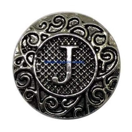 Metal Alphabet Snap A-Z 18mm - J - Snap Jewelry