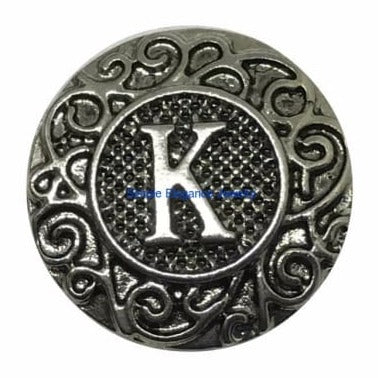 Metal Alphabet Snap A-Z 18mm - K - Snap Jewelry