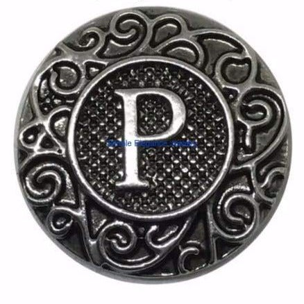 Metal Alphabet Snap A-Z 18mm - P - Snap Jewelry