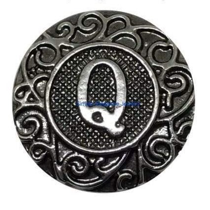 Metal Alphabet Snap A-Z 18mm - Q - Snap Jewelry