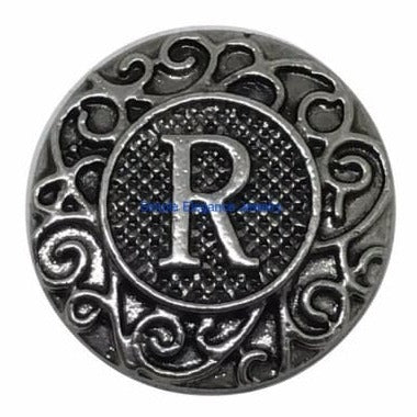 Metal Alphabet Snap A-Z 18mm - R - Snap Jewelry