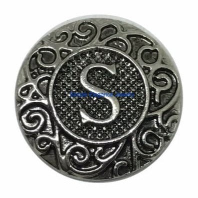 Metal Alphabet Snap A-Z 18mm - S - Snap Jewelry