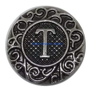 Metal Alphabet Snap A-Z 18mm - T - Snap Jewelry