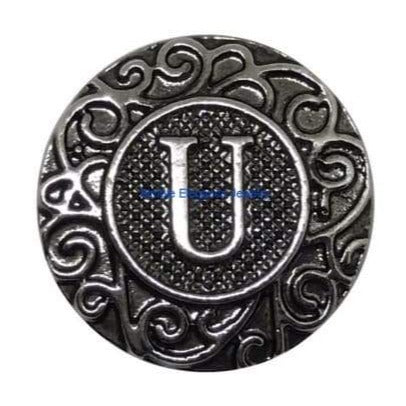 Metal Alphabet Snap A-Z 18mm - U - Snap Jewelry