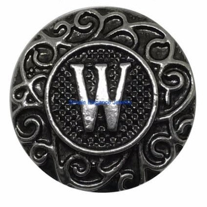 Metal Alphabet Snap A-Z 18mm - W - Snap Jewelry