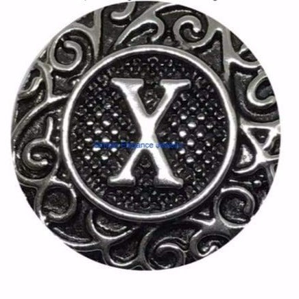 Metal Alphabet Snap A-Z 18mm - X - Snap Jewelry