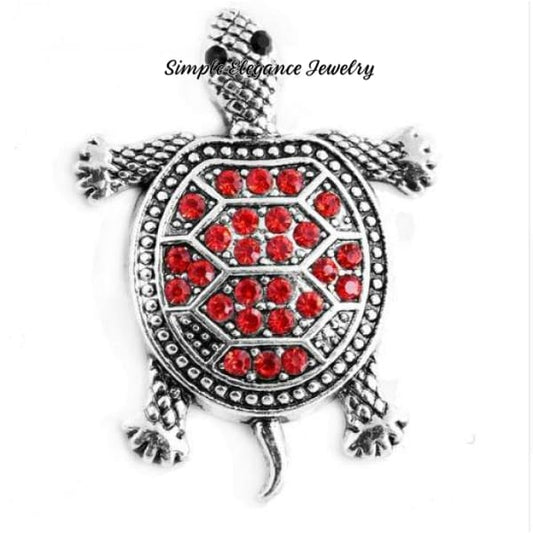 Metal Rhinestone Turtle Snap 20mm for Snap Jewelry - Red - Snap Jewelry