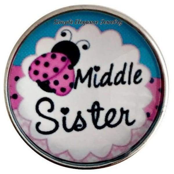 Middle Sister Snap Charm 20mm for Snap Charm Jewelry - Snap Jewelry