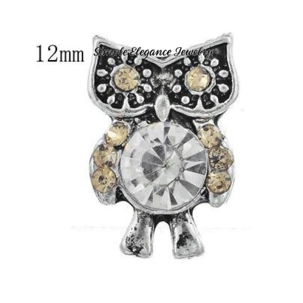 MINI 12mm Owl Snap Charm - Brown - Snap Jewelry