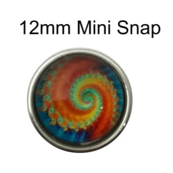 Mini Rainbow Swirl Snap Charm-12mm for Snap Jewelry - 1950 - Snap Jewelry