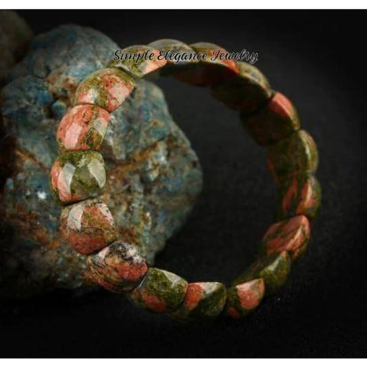 Moss Stone Quartz Stretch Bracelet Natural Stone - Natural Stone Necklaces