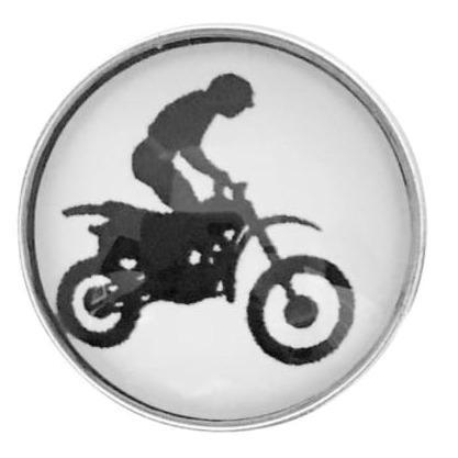 Motorcycle Motorcross Snap Charm 20mm - Snap Jewelry