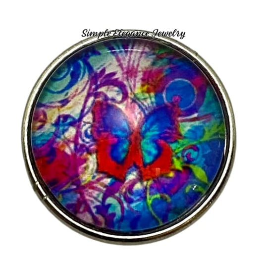 Multi-Color Butterfly Snap Charm 20mm - Snap Jewelry