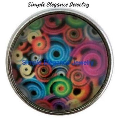 Multi Colored Circle Snap 20mm - Snap Jewelry