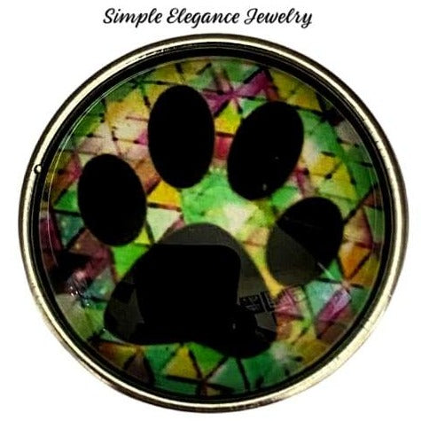 Multi-Colored Paw Snap Charm 20mm - Snap Jewelry