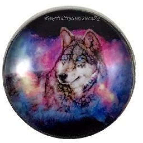Multi Colored Wolf Snap Charm 20mm for Snap Charm Jewelry - Snap Jewelry