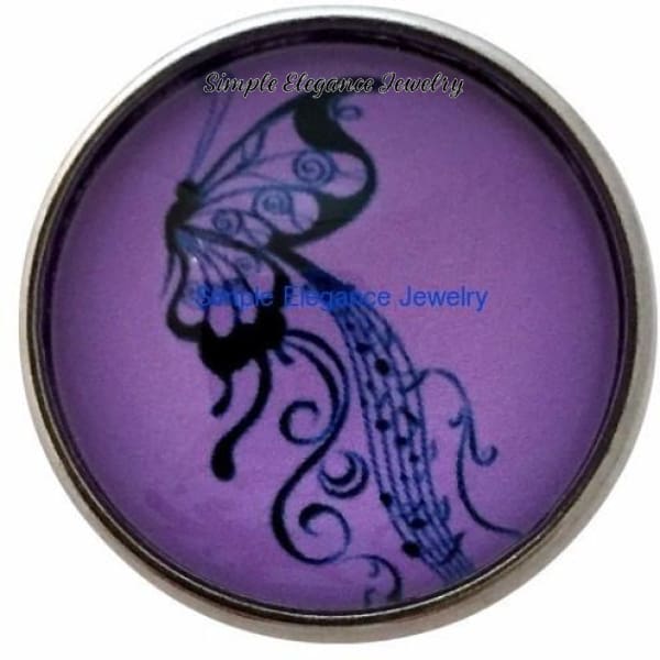 Music Butterfly Snap 20mm for Snap Jewelry - Snap Jewelry